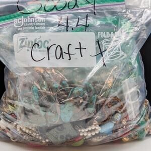Jewelry Lot Goody Repurpose Bag Over 4 Pounds Beads